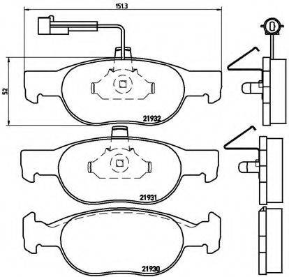 BREMBO P23057 Комплект гальмівних колодок, дискове гальмо