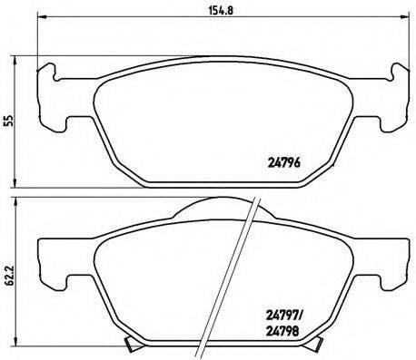 BREMBO P28044 Комплект гальмівних колодок, дискове гальмо