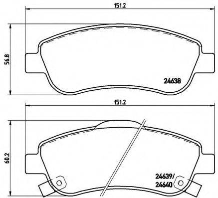 BREMBO P28045 Комплект гальмівних колодок, дискове гальмо