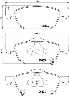 BREMBO P28076 Комплект гальмівних колодок, дискове гальмо