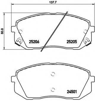 BREMBO P30056 Комплект гальмівних колодок, дискове гальмо