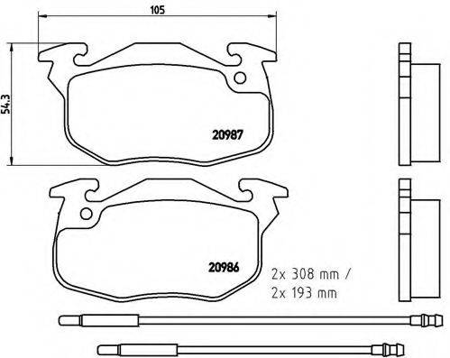 BREMBO P61044 Комплект гальмівних колодок, дискове гальмо