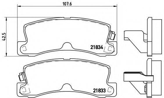 BREMBO P83015 Комплект гальмівних колодок, дискове гальмо