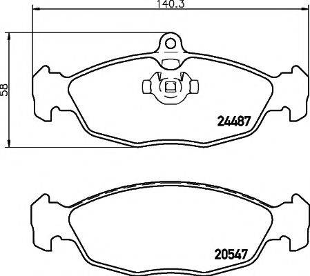 MINTEX MDB2243 Комплект гальмівних колодок, дискове гальмо