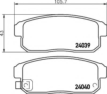 MINTEX MDB2588 Комплект гальмівних колодок, дискове гальмо