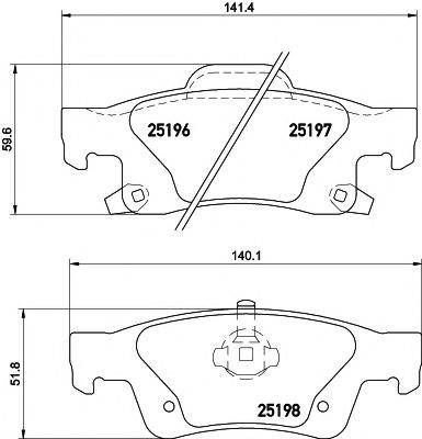 MINTEX MDB3165 Комплект гальмівних колодок, дискове гальмо