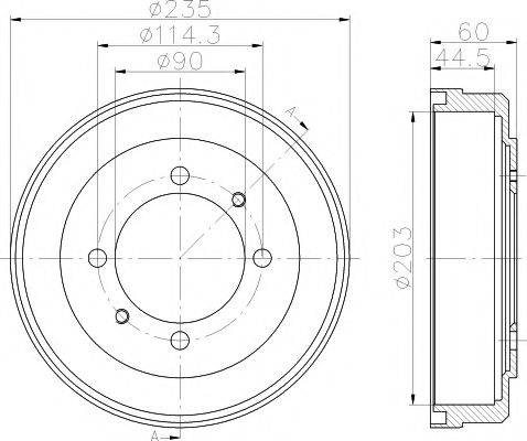 MINTEX MBD315 Гальмівний барабан