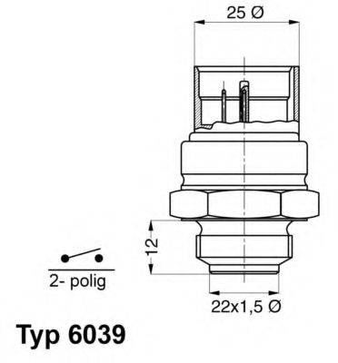 WAHLER 603995D Термивимикач, вентилятор радіатора