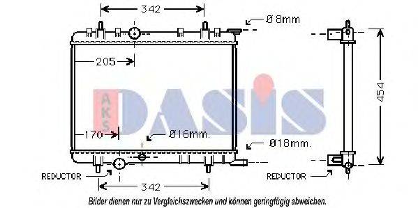 AKS DASIS 061100N Радіатор, охолодження двигуна