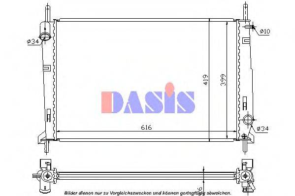 AKS DASIS 091580N Радіатор, охолодження двигуна