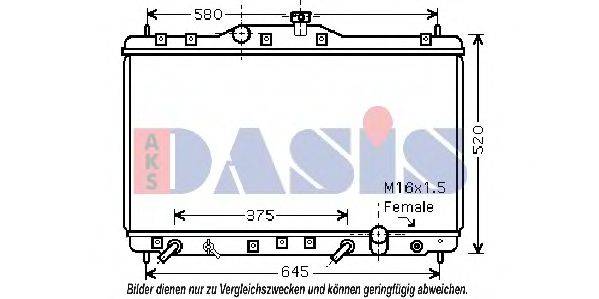 AKS DASIS 100034N Радіатор, охолодження двигуна