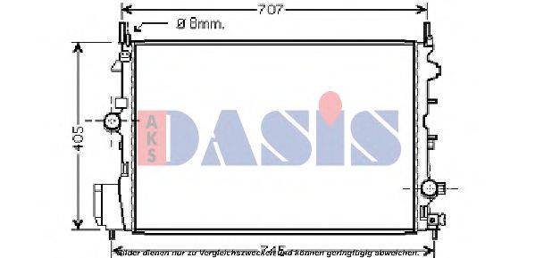 AKS DASIS 150081N Радіатор, охолодження двигуна