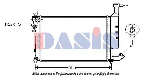 AKS DASIS 160012N Радіатор, охолодження двигуна