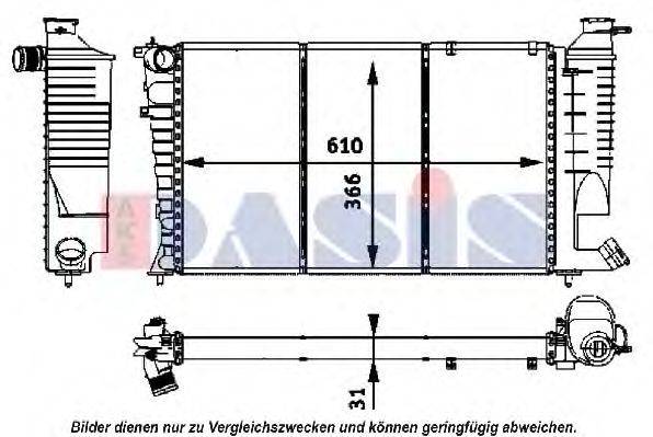 AKS DASIS 160038N Радіатор, охолодження двигуна