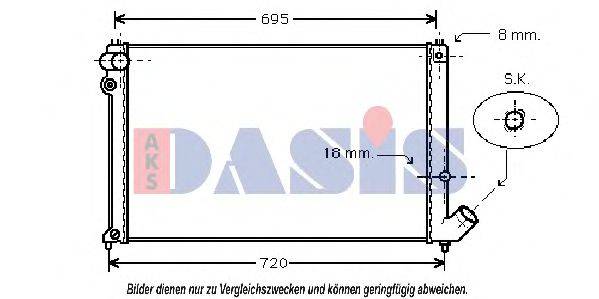 AKS DASIS 161810N Радіатор, охолодження двигуна