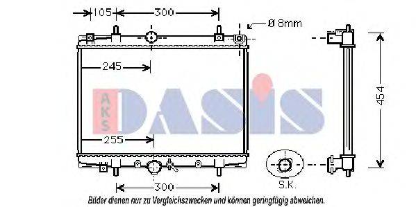 AKS DASIS 161820N Радіатор, охолодження двигуна