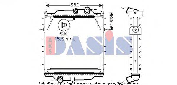 AKS DASIS 280014N Радіатор, охолодження двигуна