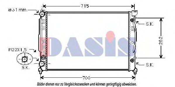 AKS DASIS 480012N Радіатор, охолодження двигуна