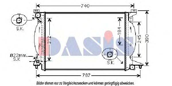 AKS DASIS 480065N Радіатор, охолодження двигуна