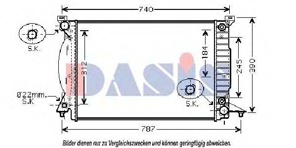 AKS DASIS 480069N Радіатор, охолодження двигуна