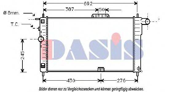 AKS DASIS 510010N Радіатор, охолодження двигуна