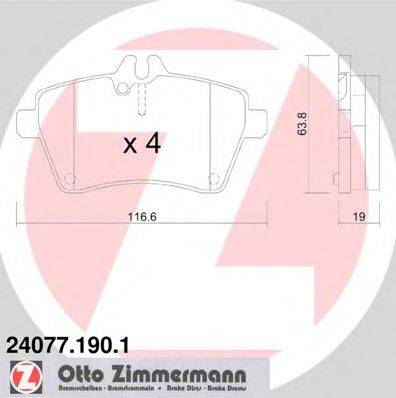 ZIMMERMANN 240771901 Комплект гальмівних колодок, дискове гальмо