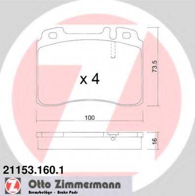 ZIMMERMANN 211531601 Комплект гальмівних колодок, дискове гальмо