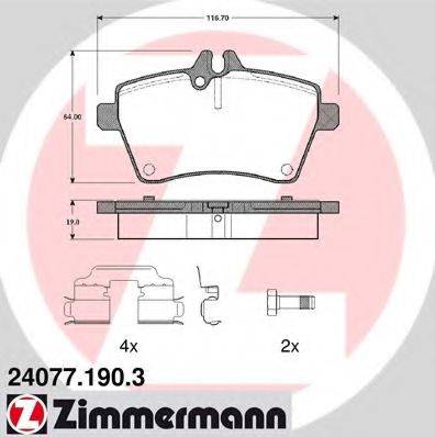 ZIMMERMANN 240771903 Комплект гальмівних колодок, дискове гальмо