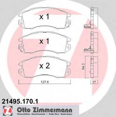 ZIMMERMANN 214951701 Комплект гальмівних колодок, дискове гальмо