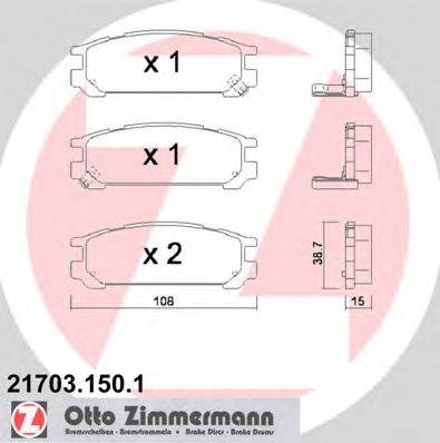 ZIMMERMANN 217031501 Комплект гальмівних колодок, дискове гальмо