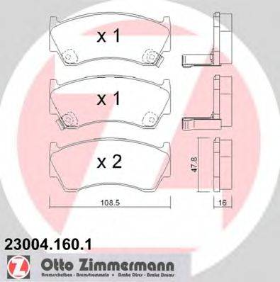 ZIMMERMANN 230041601 Комплект гальмівних колодок, дискове гальмо