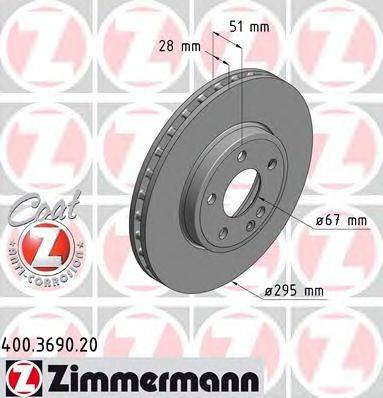 ZIMMERMANN 400369020 гальмівний диск