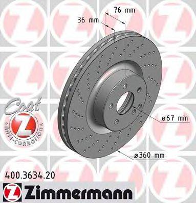 ZIMMERMANN 400363420 гальмівний диск