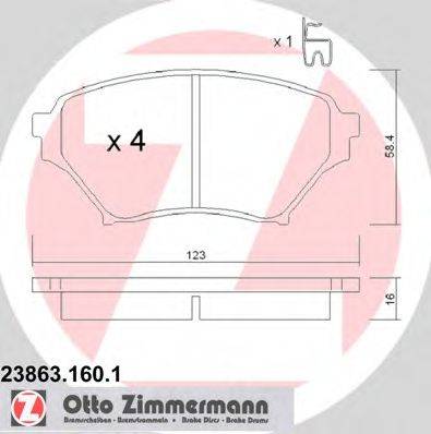 ZIMMERMANN 238631601 Комплект гальмівних колодок, дискове гальмо