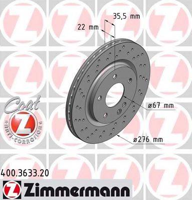 ZIMMERMANN 400363320 гальмівний диск