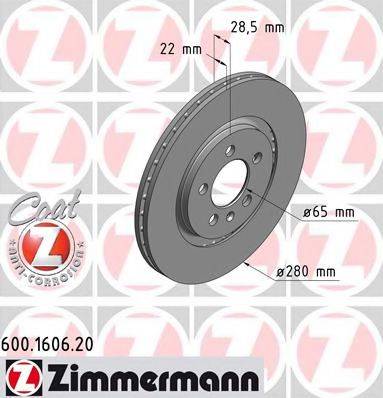 ZIMMERMANN 600160620 гальмівний диск