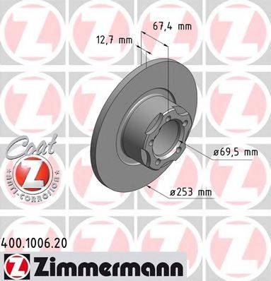 ZIMMERMANN 400100620 гальмівний диск