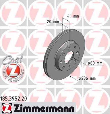 ZIMMERMANN 185395220 гальмівний диск