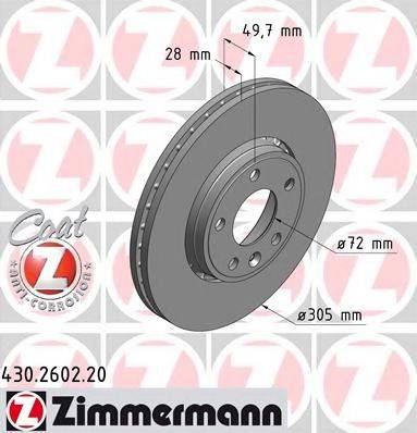 ZIMMERMANN 430260220 гальмівний диск