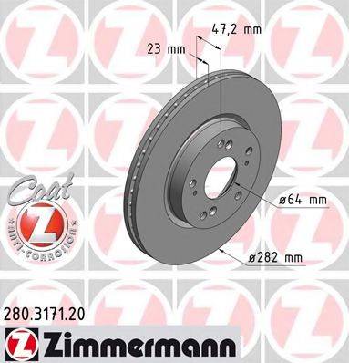 ZIMMERMANN 280317120 гальмівний диск