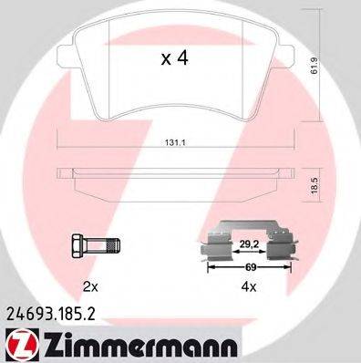 ZIMMERMANN 246931852 Комплект гальмівних колодок, дискове гальмо