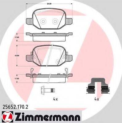 ZIMMERMANN 256521702 Комплект гальмівних колодок, дискове гальмо