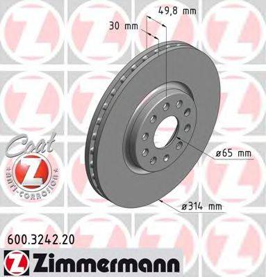 ZIMMERMANN 600324220 гальмівний диск