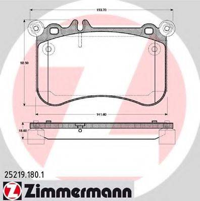 ZIMMERMANN 252191801 Комплект гальмівних колодок, дискове гальмо