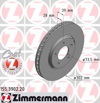 ZIMMERMANN 155390220 гальмівний диск