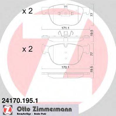 ZIMMERMANN 241701951 Комплект гальмівних колодок, дискове гальмо