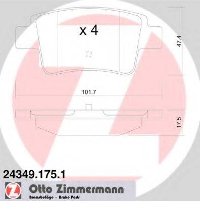 ZIMMERMANN 243491751 Комплект гальмівних колодок, дискове гальмо