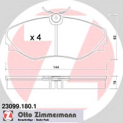 ZIMMERMANN 230991801 Комплект гальмівних колодок, дискове гальмо