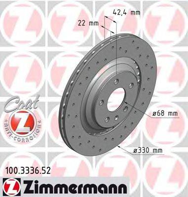 ZIMMERMANN 100333652 гальмівний диск