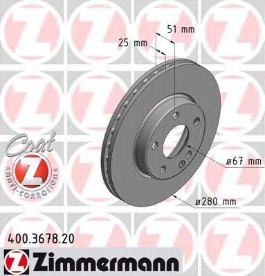 ZIMMERMANN 400367820 гальмівний диск